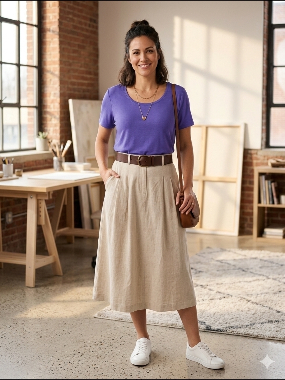 Simply Vera Vera Wang Purple Scoop Neck Short Sleeve Top - Large (EUC)